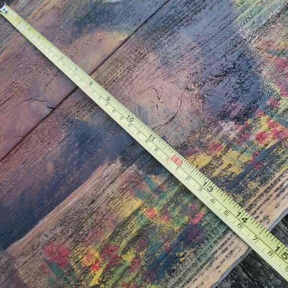 Buffalo Portrait original Oil Painting Larry Geilenfeldt Rustic Reclaimed Wood - Picture 10 of 10